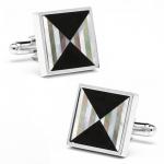 Onyx and Mother of Pearl Tunnel Vision Cufflinks.jpg